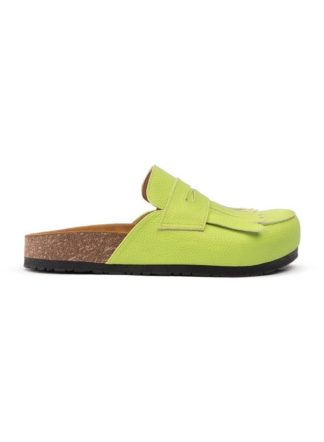 BOU Loafer Clogs " Fringed " - Apple Green - Image 2
